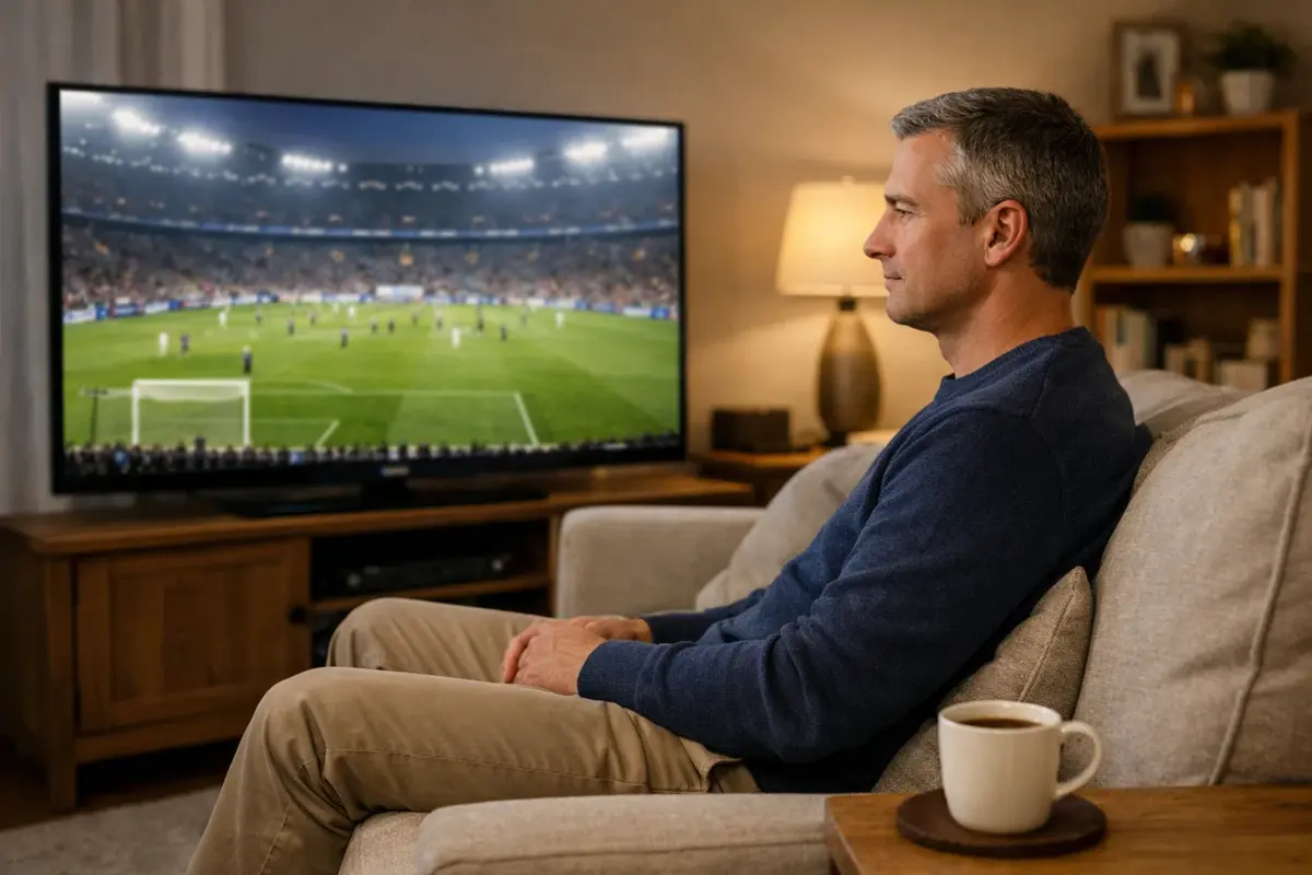 Wedder houdt hoofd koel tijdens voetbalwedstrijd op televisie