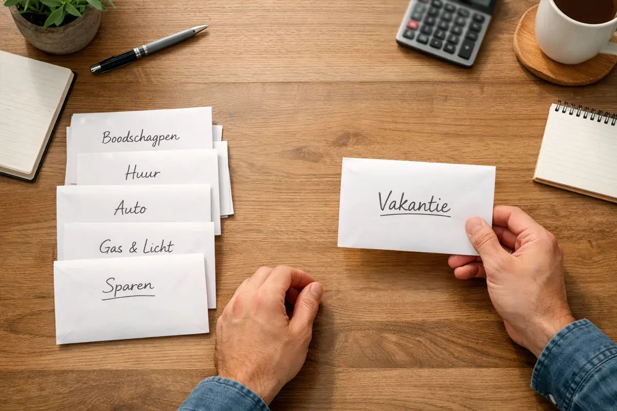 Man verdeelt budget in aparte enveloppen voor verschillende uitgaven