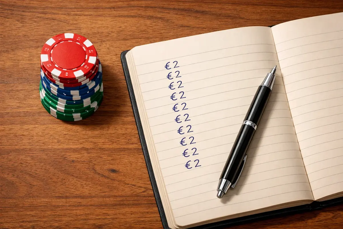 Stapel fiches naast een notitieboekje met consistente inzetten genoteerd