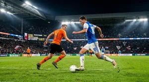 Afbeelding van een voetbalwedstrijd
